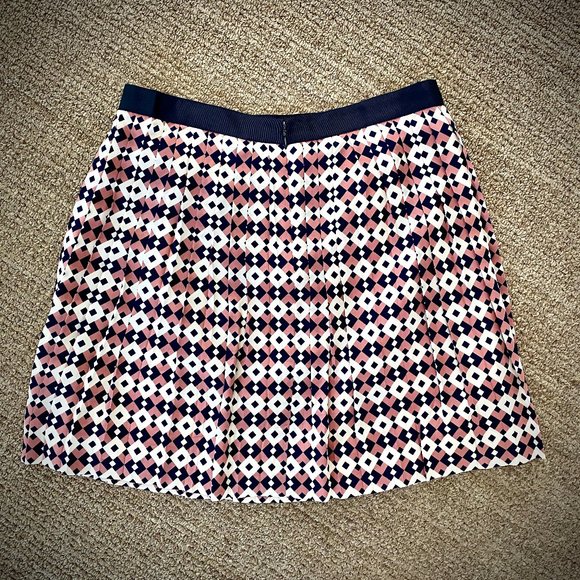 J. Crew Tile Silk Pleated Mini Skirt - Picture 5 of 9